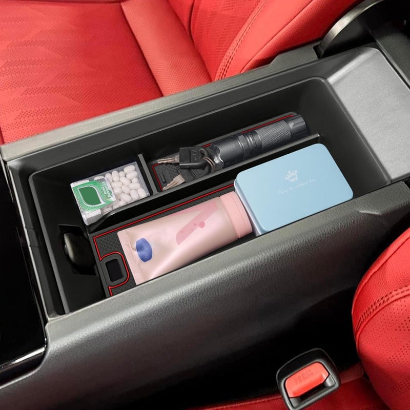 TOPINSTALL Red Center Console Tray Compatible with 2025 2026 Camry (XSE/XLE/SE/LE) Armrest Storage Box Console Organizer for 9th Gen Camry Interior Accessories - Image 1